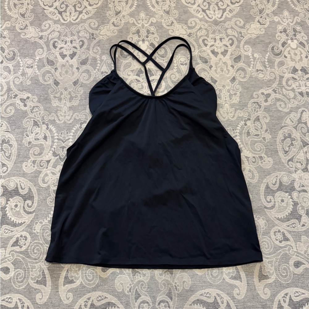 Black Strappy Athleta Tankini, size Large